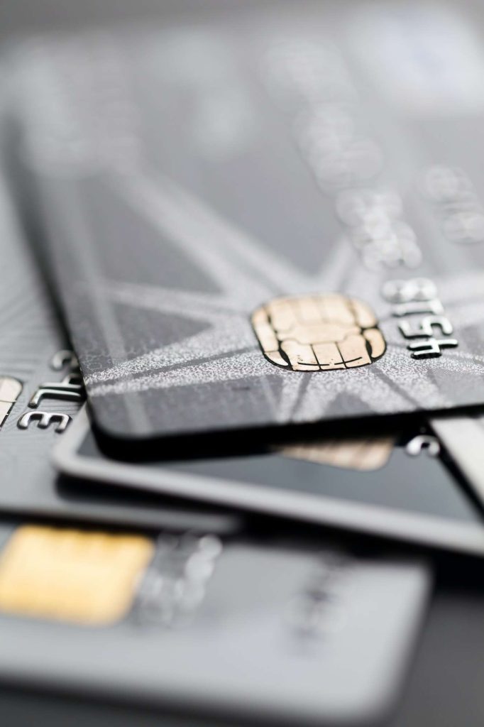 Close up of credit cards